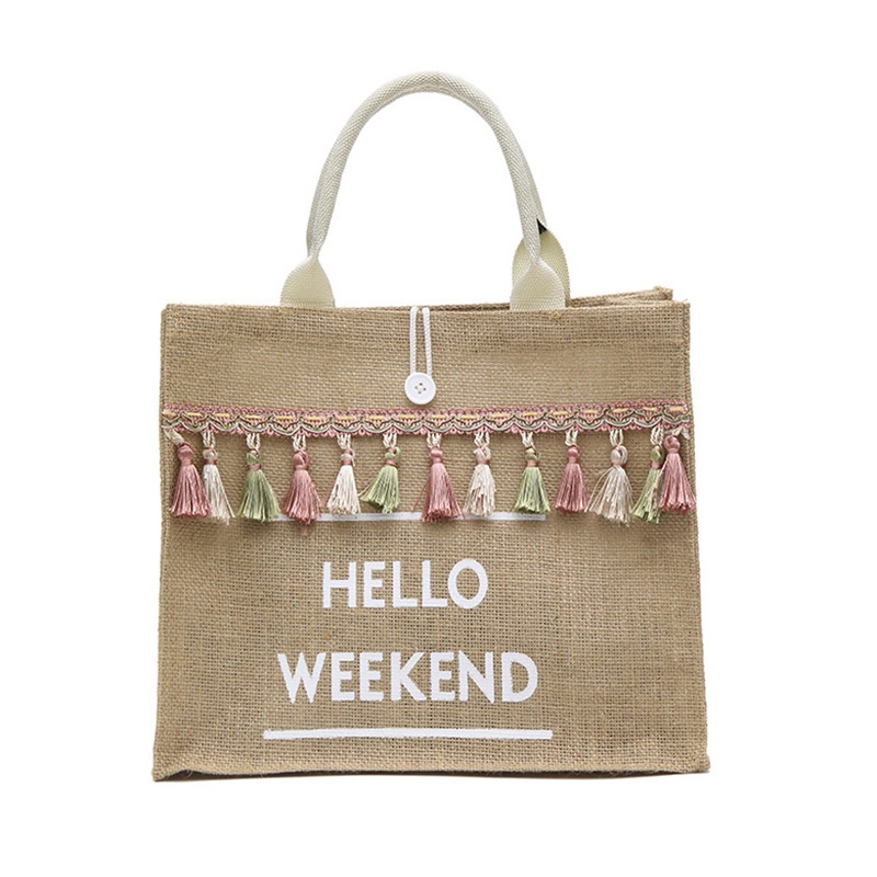 Túi Cói HELLO WEEKEND Siêu Hot Chụp Ảnh Checkin Sang Choảnh