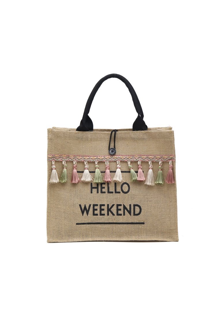 Túi Cói HELLO WEEKEND Siêu Hot Chụp Ảnh Checkin Sang Choảnh