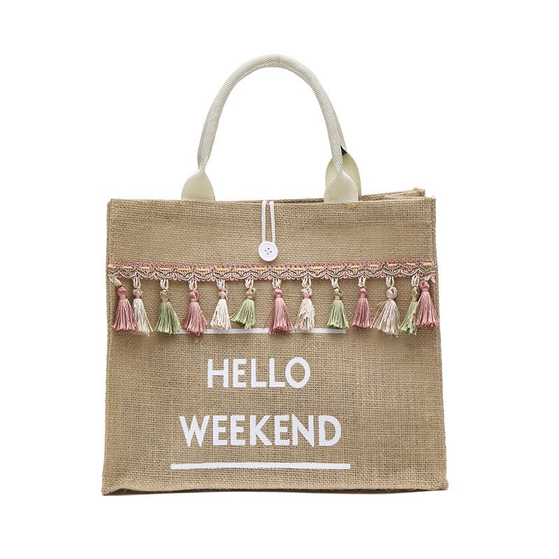 Túi Cói HELLO WEEKEND Siêu Hot Chụp Ảnh Checkin Sang Choảnh