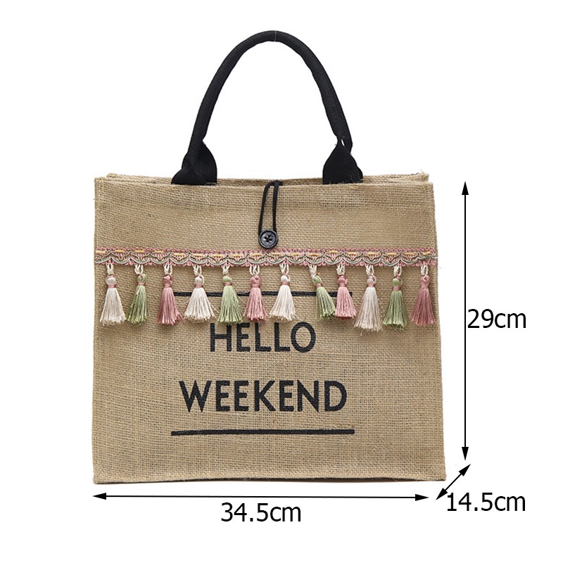 Túi Cói HELLO WEEKEND Siêu Hot Chụp Ảnh Checkin Sang Choảnh