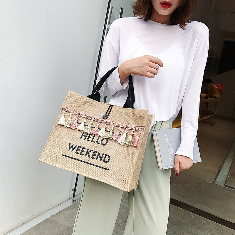 Túi Cói HELLO WEEKEND Siêu Hot Chụp Ảnh Checkin Sang Choảnh