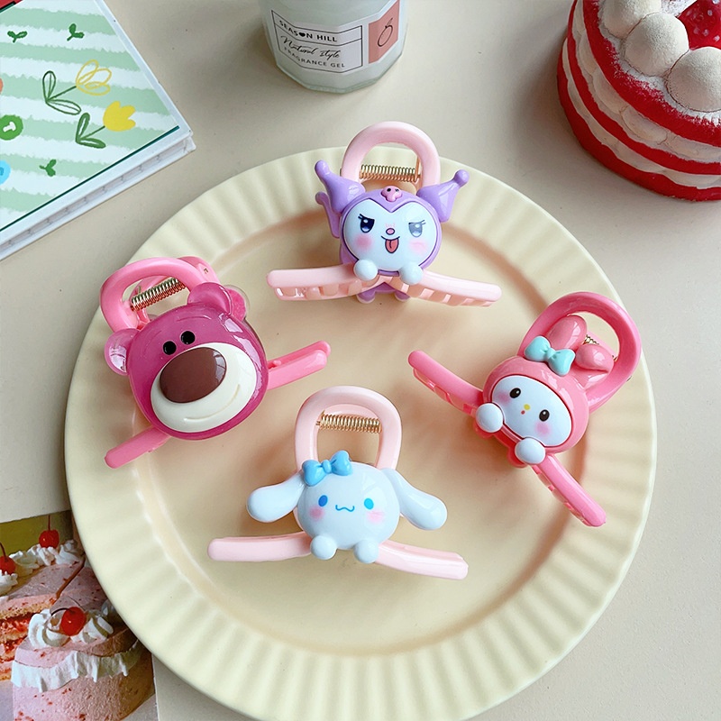 Set 4 Kẹp Tóc Càng Cua Siêu Cute Gấu Lotso Thỏ MELODY KUROMI