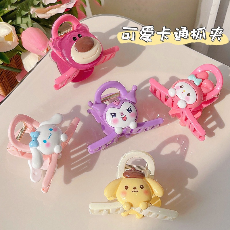 Set 4 Kẹp Tóc Càng Cua Siêu Cute Gấu Lotso Thỏ MELODY KUROMI