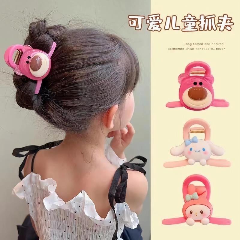 Set 4 Kẹp Tóc Càng Cua Siêu Cute Gấu Lotso Thỏ MELODY KUROMI