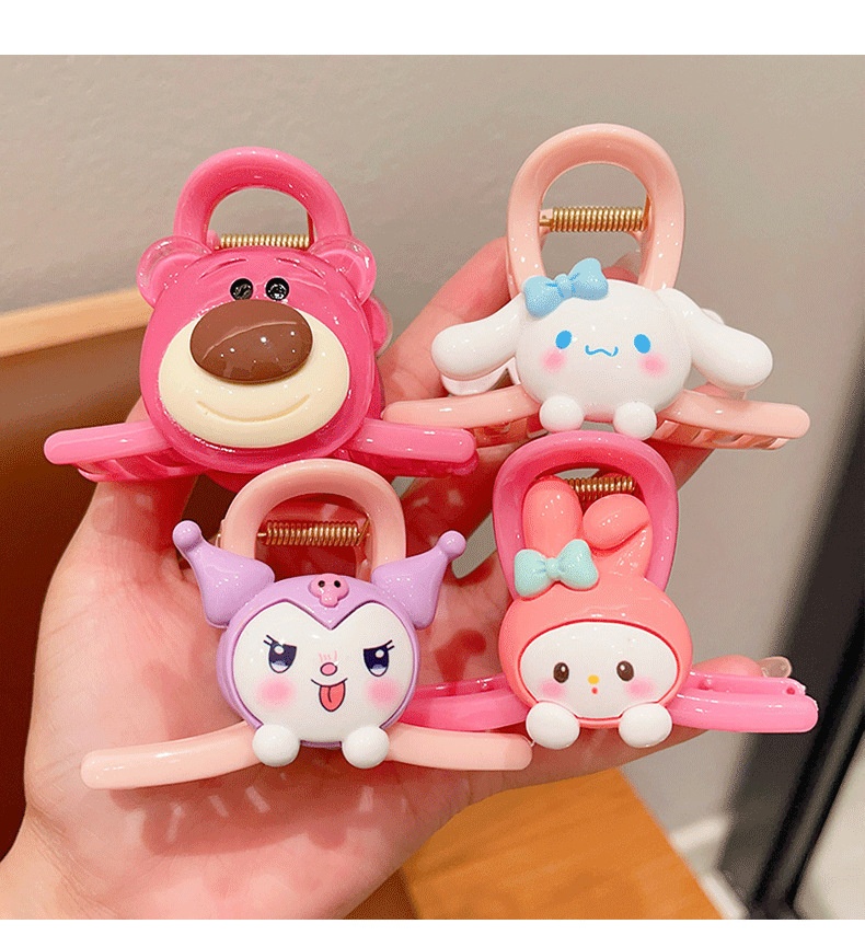 Set 4 Kẹp Tóc Càng Cua Siêu Cute Gấu Lotso Thỏ MELODY KUROMI