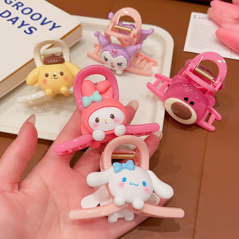 Set 4 Kẹp Tóc Càng Cua Siêu Cute Gấu Lotso Thỏ MELODY KUROMI