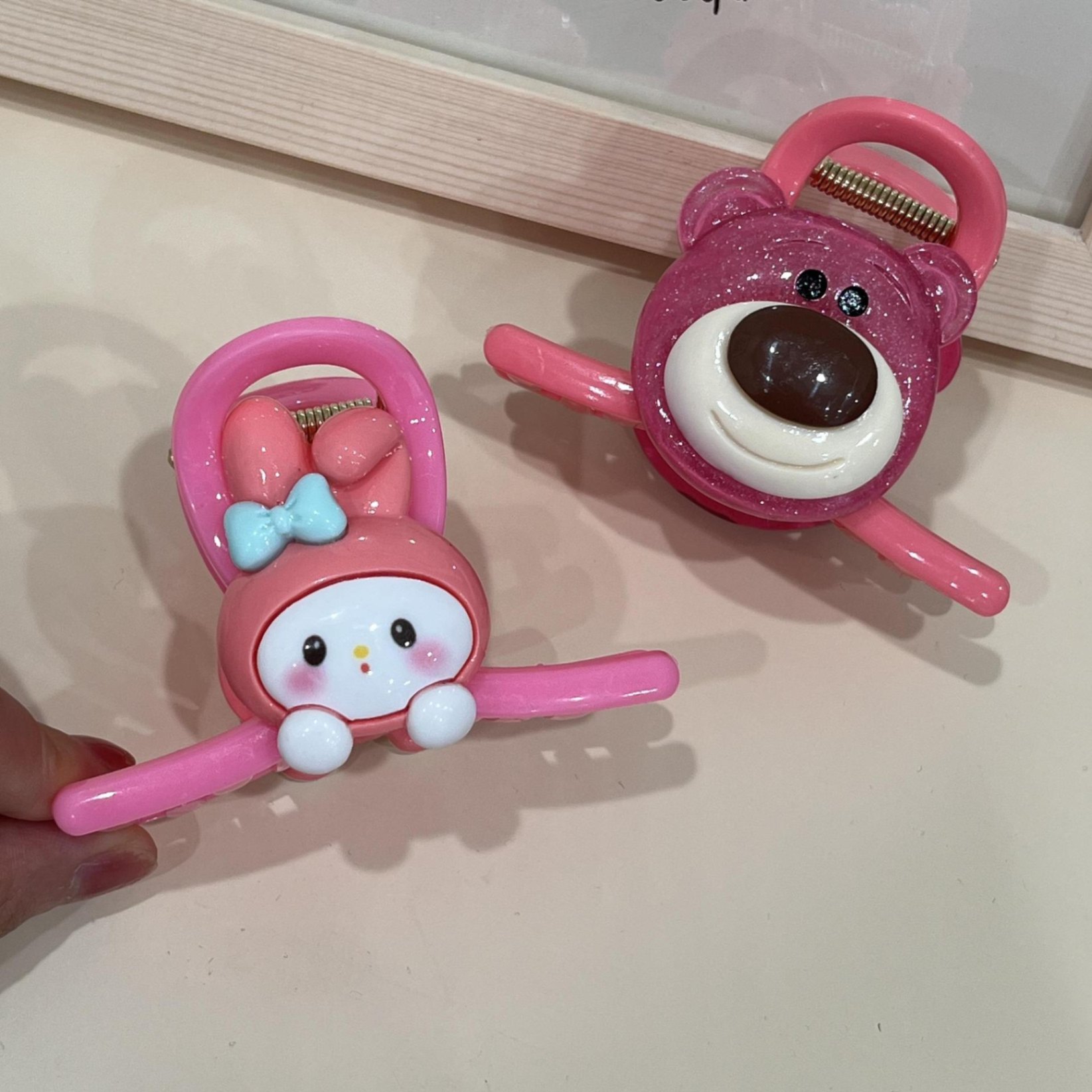 Set 4 Kẹp Tóc Càng Cua Siêu Cute Gấu Lotso Thỏ MELODY KUROMI