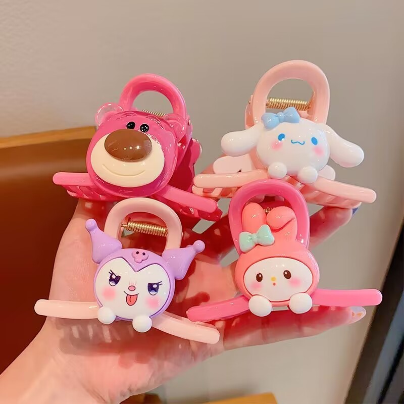 Set 4 Kẹp Tóc Càng Cua Siêu Cute Gấu Lotso Thỏ MELODY KUROMI