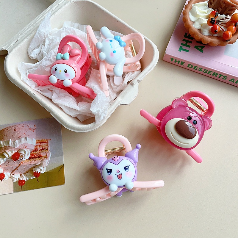 Set 4 Kẹp Tóc Càng Cua Siêu Cute Gấu Lotso Thỏ MELODY KUROMI