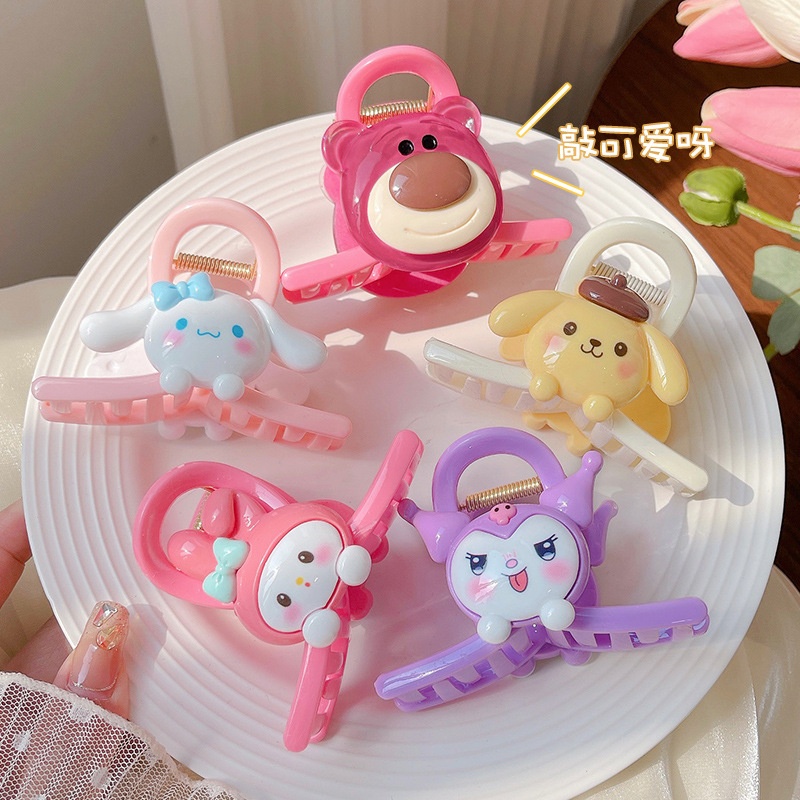 Set 4 Kẹp Tóc Càng Cua Siêu Cute Gấu Lotso Thỏ MELODY KUROMI