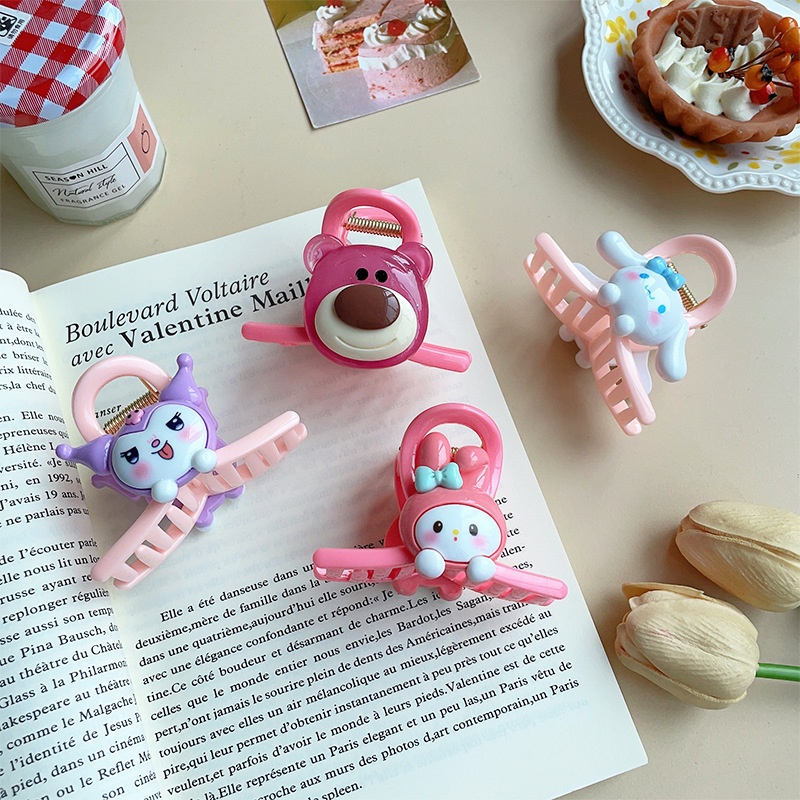 Set 4 Kẹp Tóc Càng Cua Siêu Cute Gấu Lotso Thỏ MELODY KUROMI