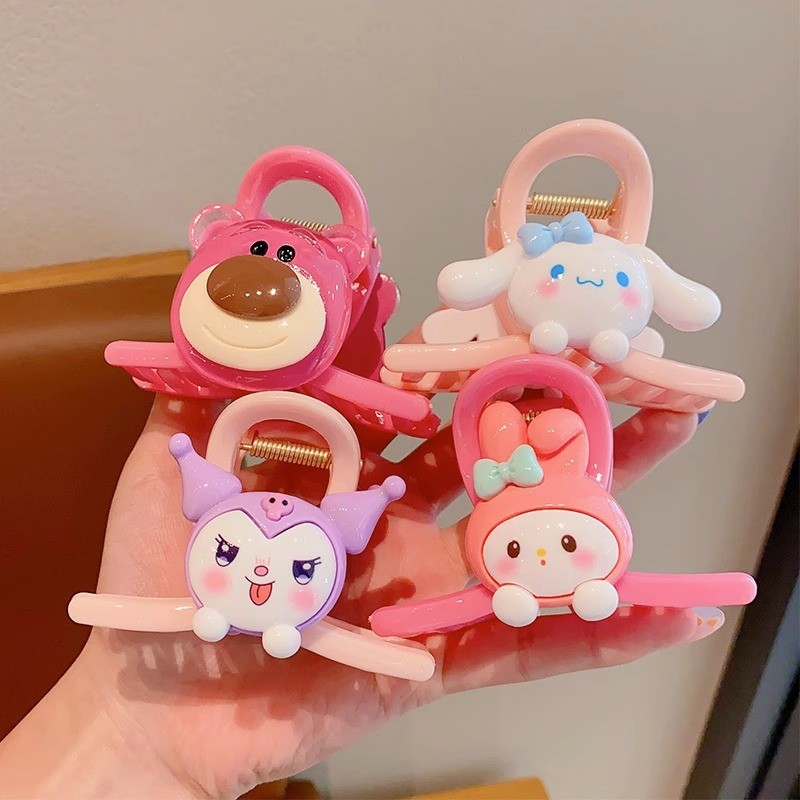 Set 4 Kẹp Tóc Càng Cua Siêu Cute Gấu Lotso Thỏ MELODY KUROMI