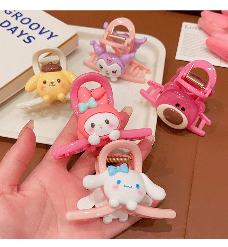 Set 4 Kẹp Tóc Càng Cua Siêu Cute Gấu Lotso Thỏ MELODY KUROMI