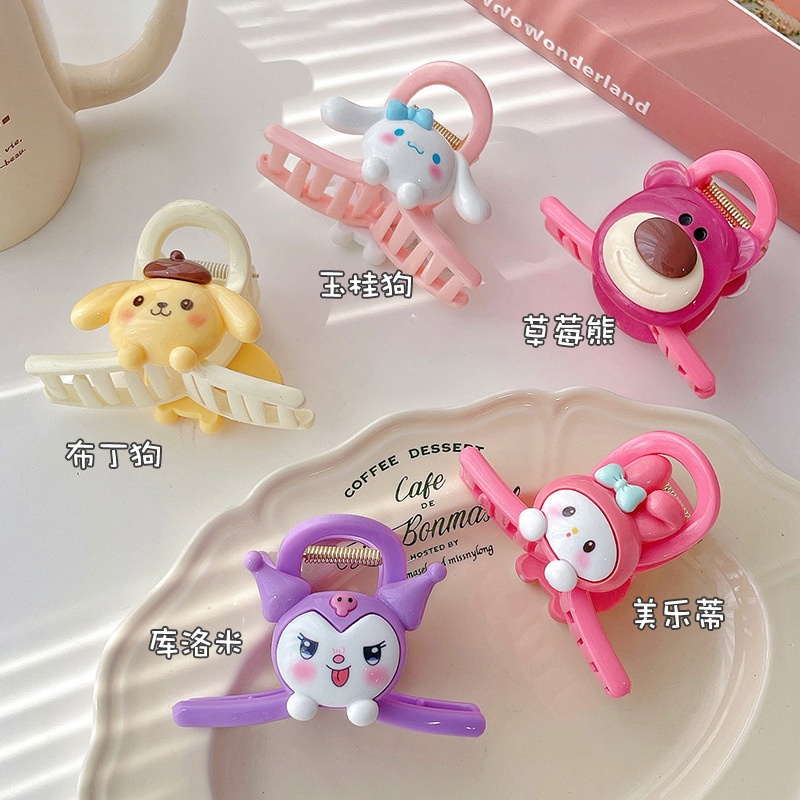 Set 4 Kẹp Tóc Càng Cua Siêu Cute Gấu Lotso Thỏ MELODY KUROMI