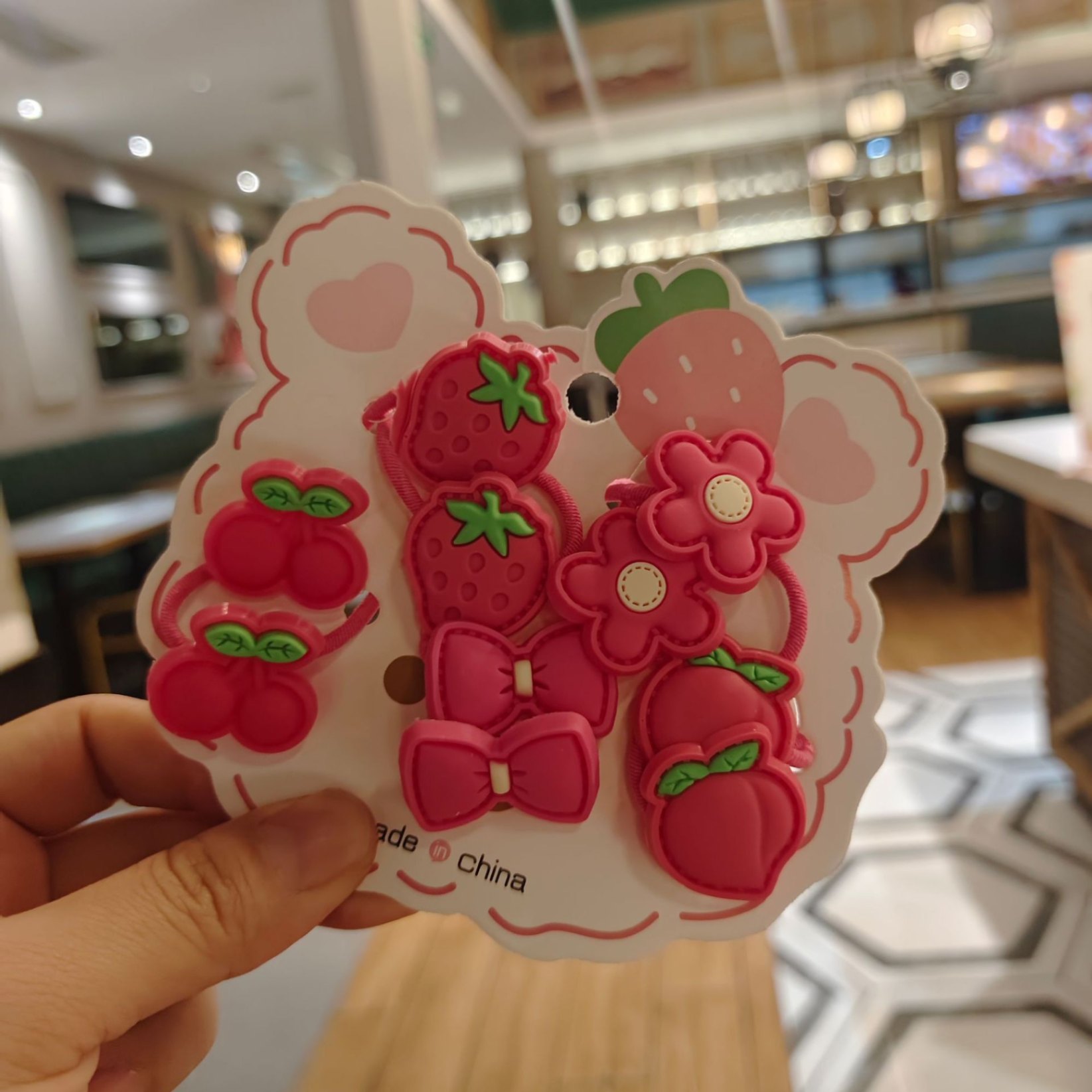 Set 10 Dây Buộc Tóc HOẠT HÌNH THÚ TRÁI CÂY CUTE Cho Bé Gái ( Vỉ Giấy Mặt Gấu )
