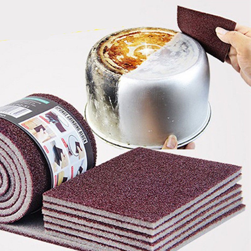 BÁN LẺ 1 Miếng Cọ Xoong Rửa Bát 2 Mặt(Nâu Mỏng) - 9x7cm(lẻ 1 cái)