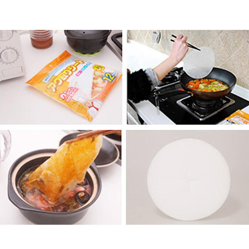 Gói 12 Giấy Hút Dầu Mỡ 20cm Nhật Bản Trên Bề Mặt Món Ăn C-305