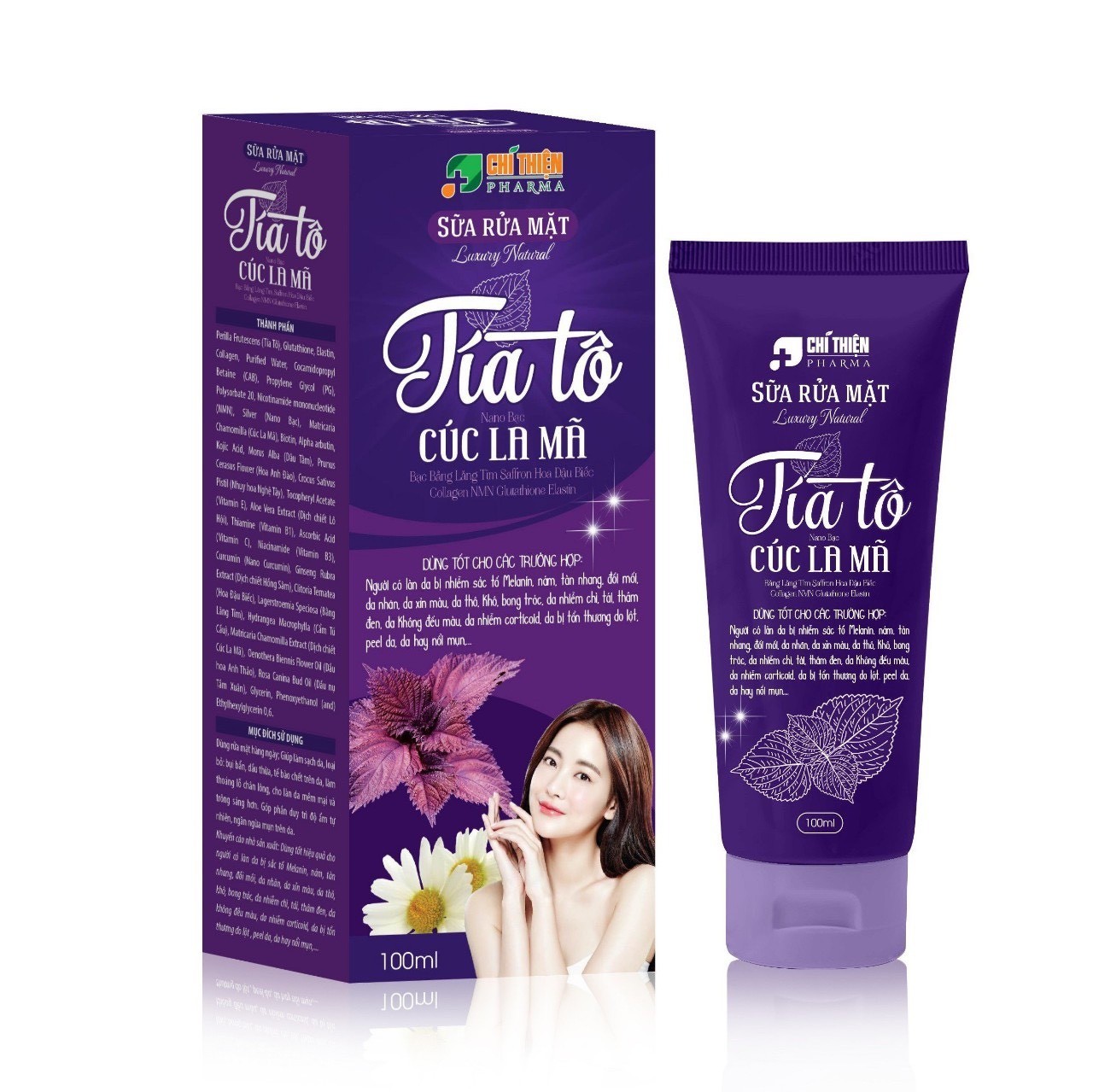 Sữa Rửa Mặt Tía Tô Cúc La Mã 100ml