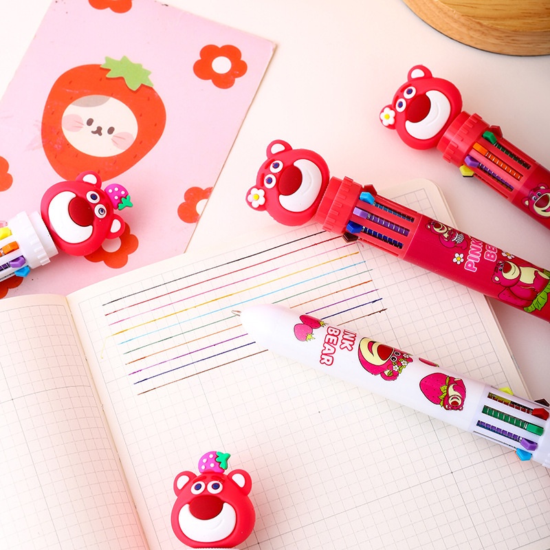 Bút Bi Gấu LOTSO 10 Màu Cực Hay