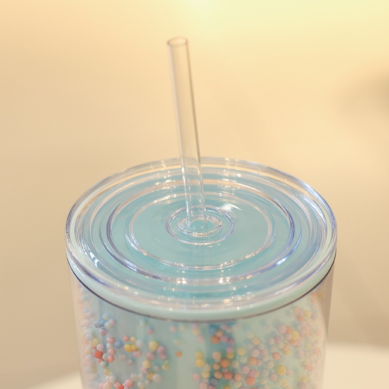 Cốc 2 Lớp Bọt Biển Xốp Loại Lớn 750ml Kèm Ống Hút MÃ 6171