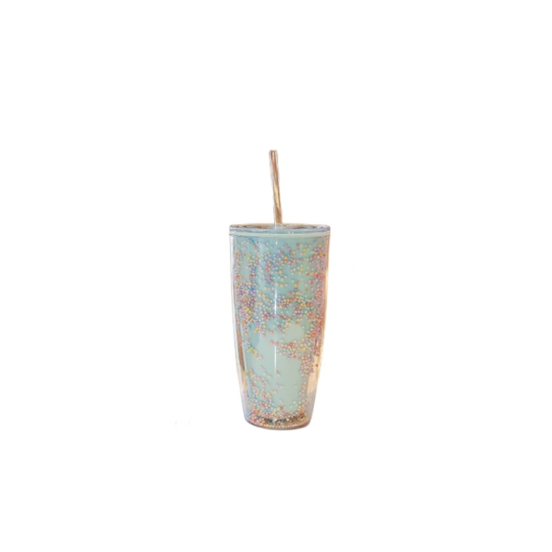 Cốc 2 Lớp Bọt Biển Xốp Loại Lớn 750ml Kèm Ống Hút MÃ 6171