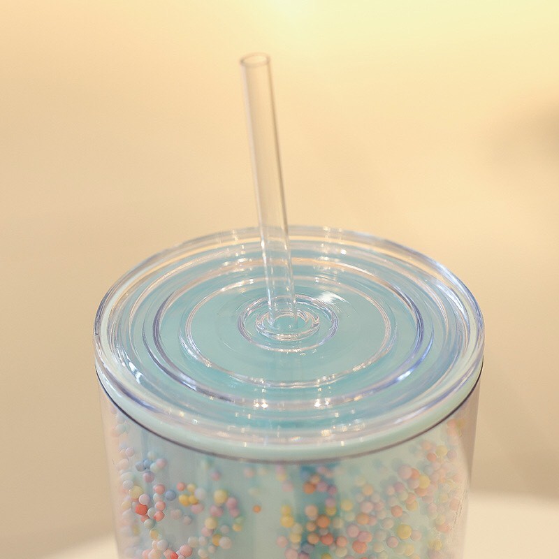 Cốc 2 Lớp Bọt Biển Xốp Loại Lớn 750ml Kèm Ống Hút MÃ 6171