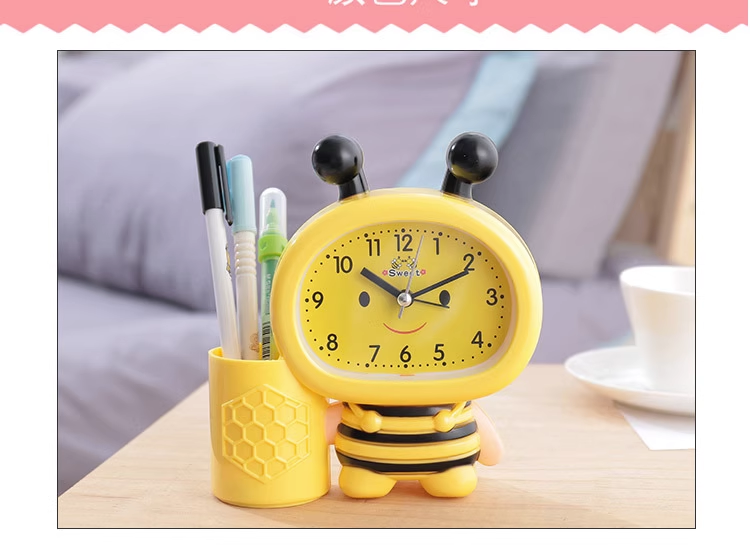 Đồng Hồ Đặt Bàn Hình Chú Ong Cute Có Báo Thức Và Ngăn Để Bút