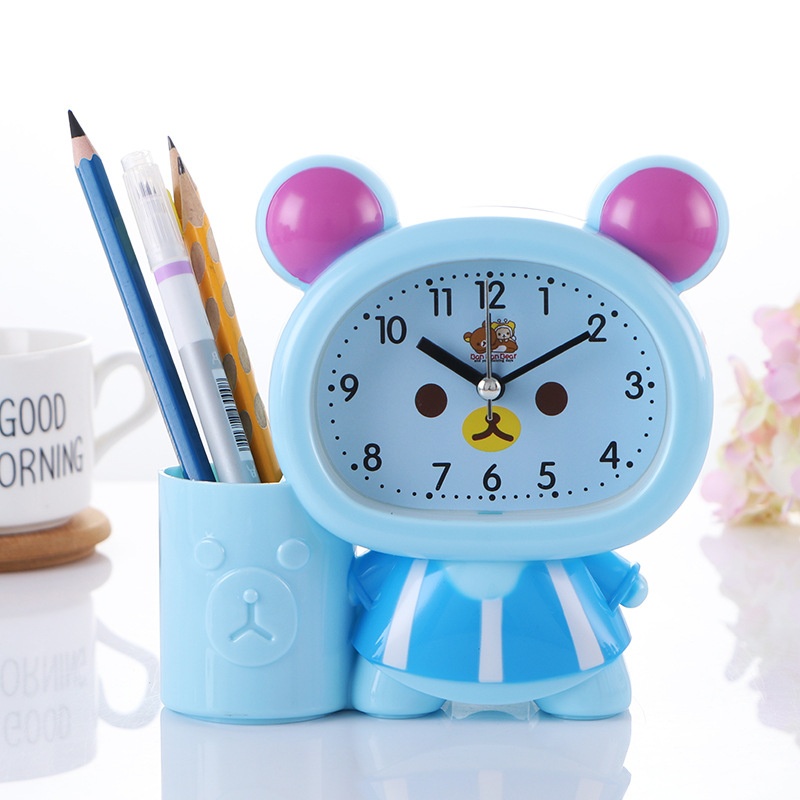 Đồng Hồ Đặt Bàn Hình Chú Ong Cute Có Báo Thức Và Ngăn Để Bút