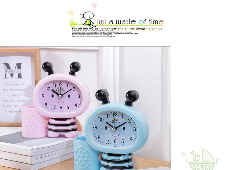Đồng Hồ Đặt Bàn Hình Chú Ong Cute Có Báo Thức Và Ngăn Để Bút