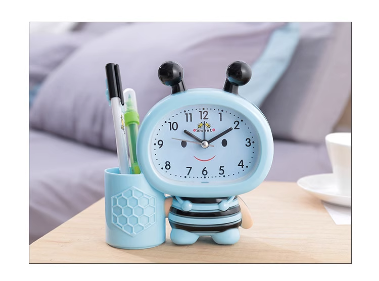 Đồng Hồ Đặt Bàn Hình Chú Ong Cute Có Báo Thức Và Ngăn Để Bút