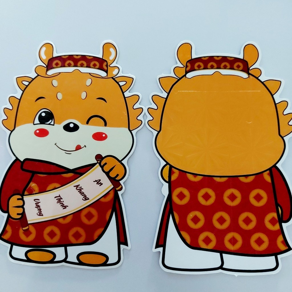 Set 10 Lì Xì Cute GIÁP THÌN 2024 MIX NHÂN VẬT HOẠT HÌNH