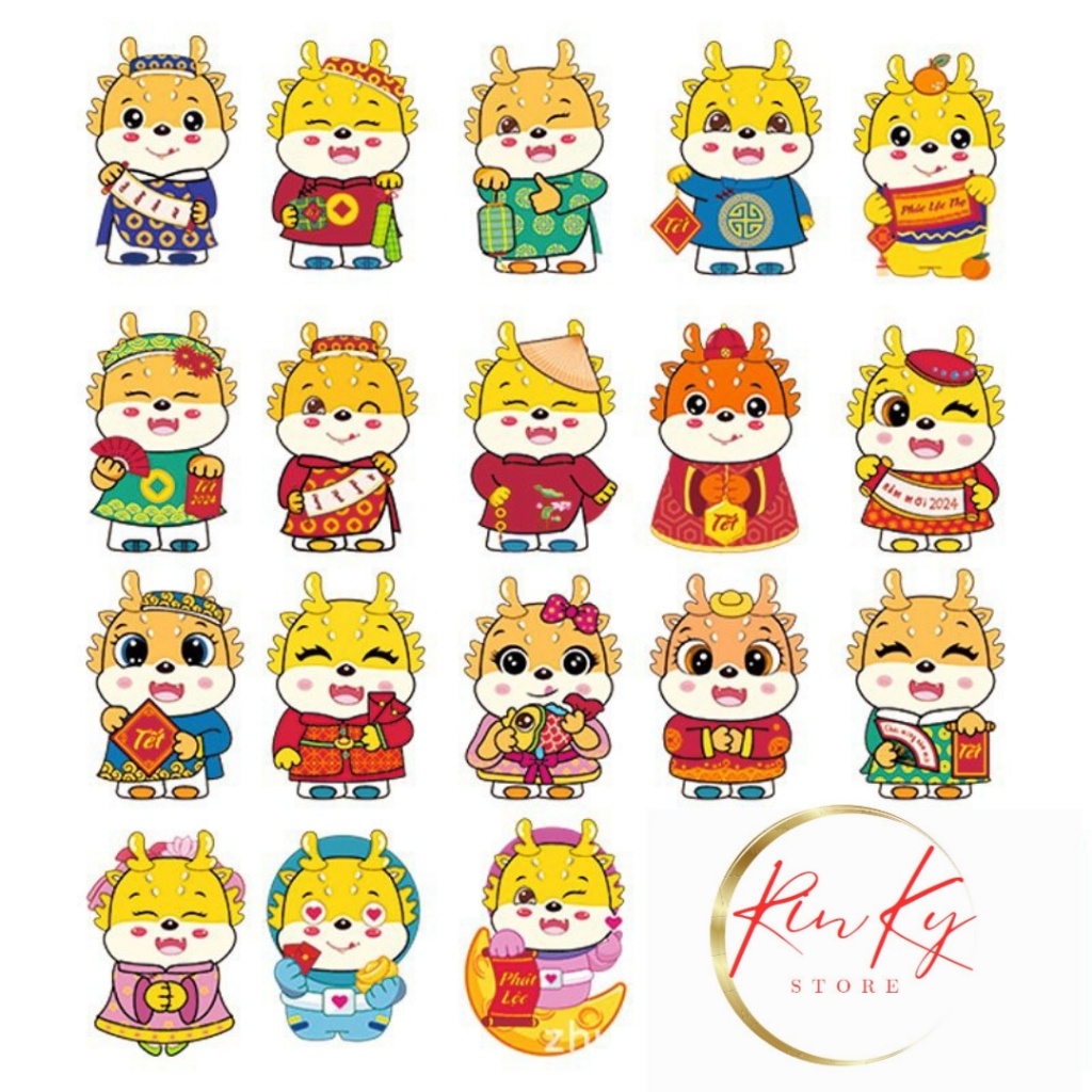 Set 10 Lì Xì Cute GIÁP THÌN 2024 MIX NHÂN VẬT HOẠT HÌNH