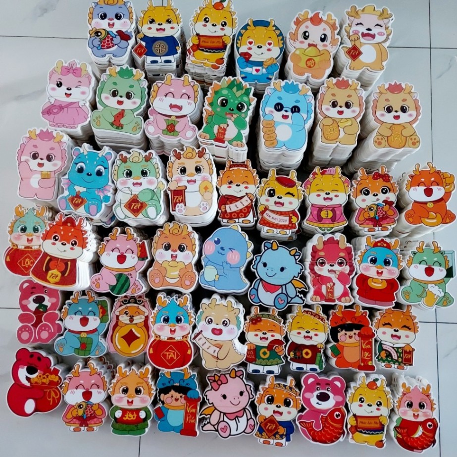 Set 10 Lì Xì Cute GIÁP THÌN 2024 MIX NHÂN VẬT HOẠT HÌNH