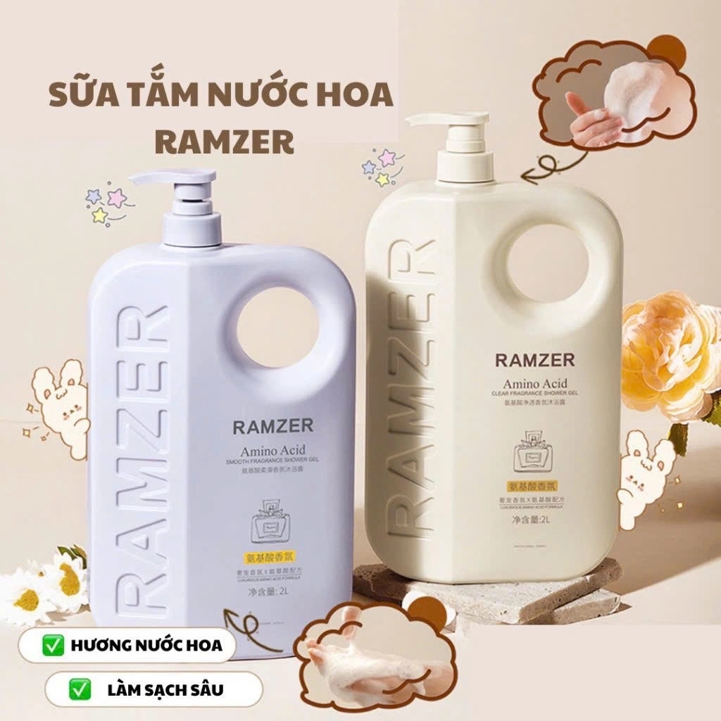 Sữa Tắm Nước Hoa RAMZER 1000ml Trắng Da,Siêu Lưu Hương - Tím 1000ml