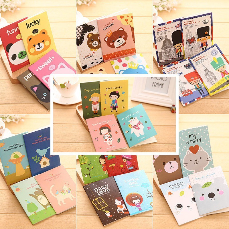 COMBO 10 QUYỂN SỔ TAY CUTE SIZE A7 MẪU NGẪU NHIÊN [COMBO 10]