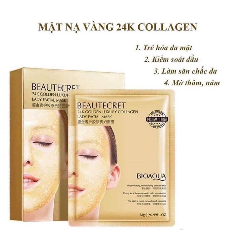 Mặt Nạ Thủy Tinh Collagen BIOAQUA [BÁN LẺ 1 MIẾNG] - TRẮNG NO.BQY90818