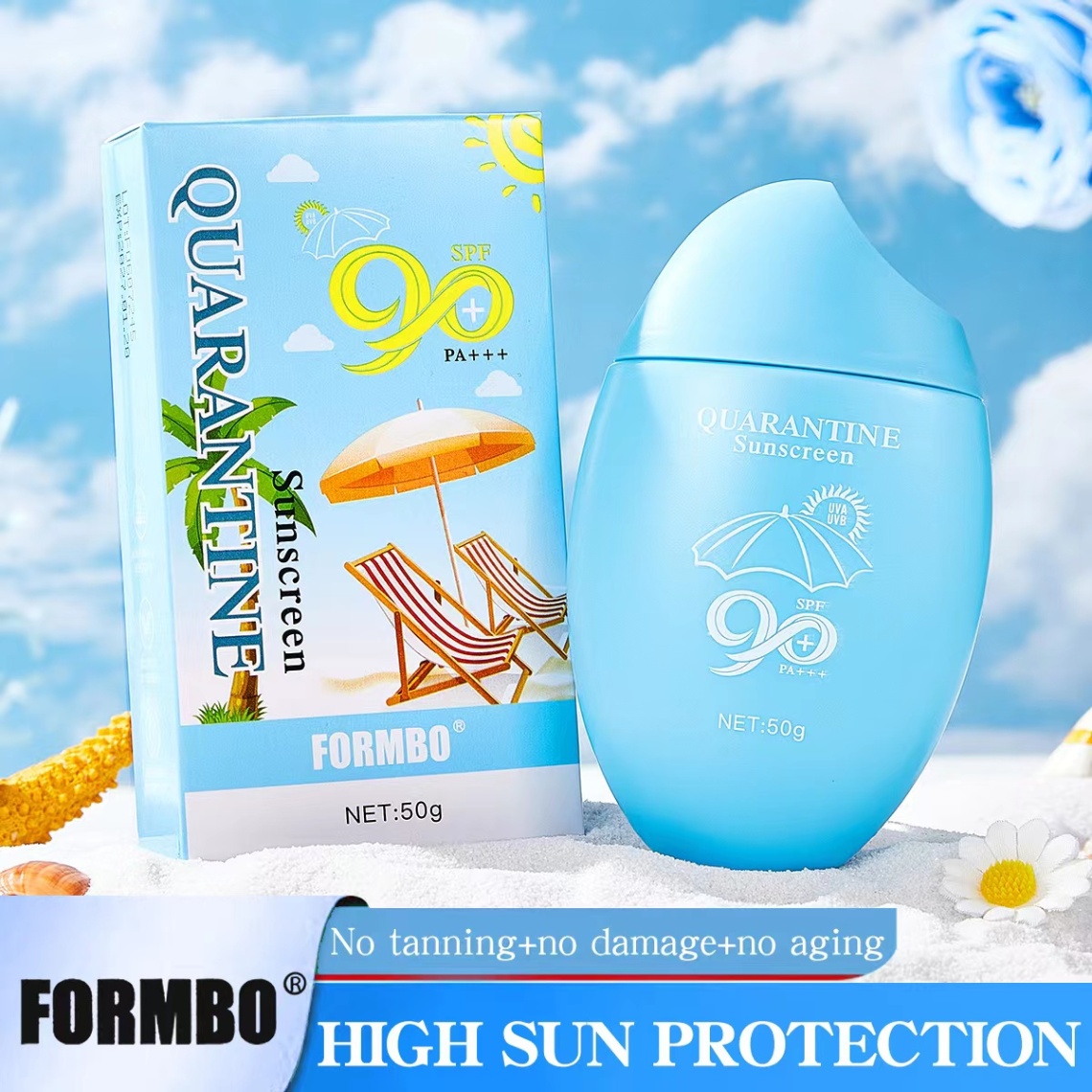 Kem Chống Nắng FORMBO Sunscreen 50g QUARANTINE Mã S003-S004 - 003 Màu Xanh