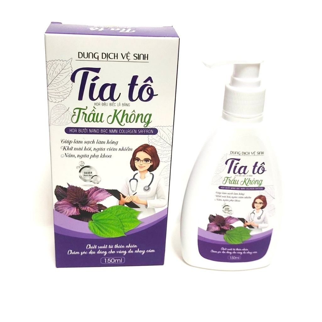 Dung Dịch Vệ Sinh Tía Tô Hoa Đậu Biếc Trầu Không NMN 150ml MV595447(Tím Trắng) - Tía Tô Trầu KhôngNMN
