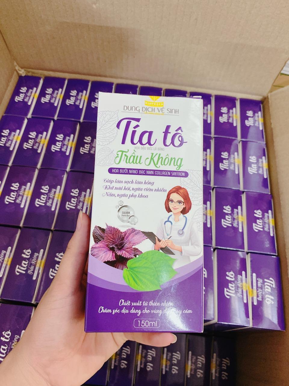 Dung Dịch Vệ Sinh Tía Tô Hoa Đậu Biếc Trầu Không NMN 150ml MV595447(Tím Trắng) - Tía Tô Trầu KhôngNMN