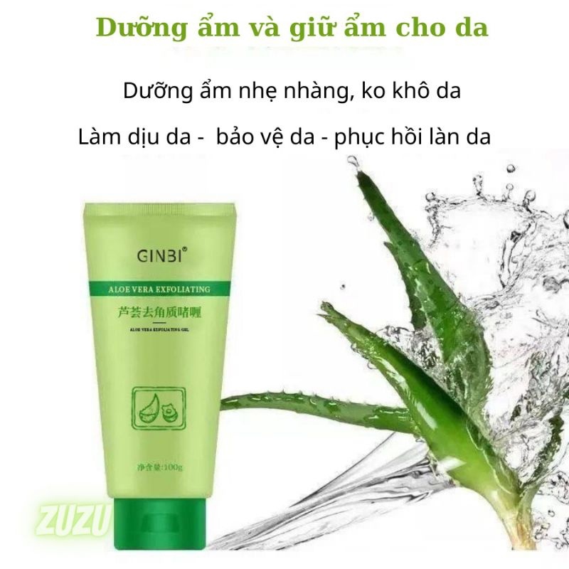 Gel Tẩy Da Chết Mặt Và Body GINBI Chiết Xuất Nha Đam 100g