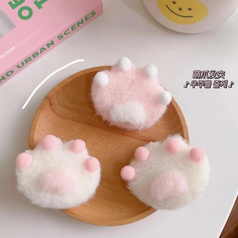 Miếng Bông Hình Chân Mèo Siêu Cute Dán Kẹp Tóc,Dán Đồ Vật