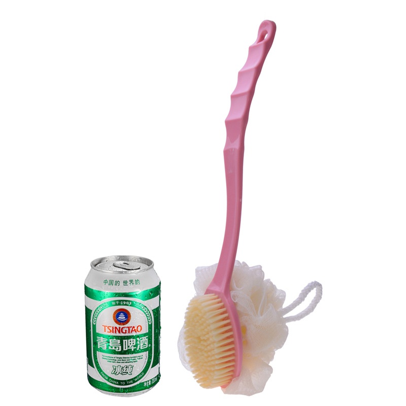 Cây Cọ Lưng Tắm 2 Đầu[Bàn Chải+Bông Tắm] - XANH LÁ