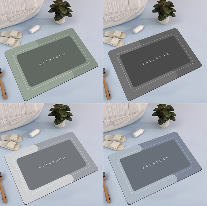 Thảm Chân Silicon Siêu Hút Nước Nhanh Khô 40x60cm - CHỮ NHẬT