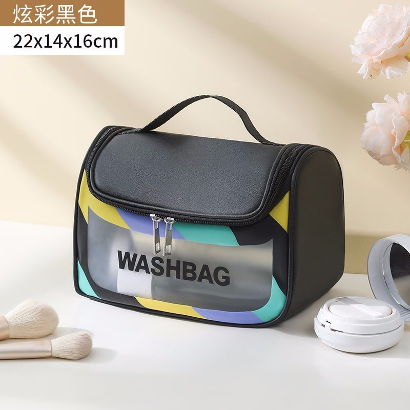 Túi Đựng Đồ Du Lịch Mỹ Phẩm WASHBAG - ĐEN MIX MÀU
