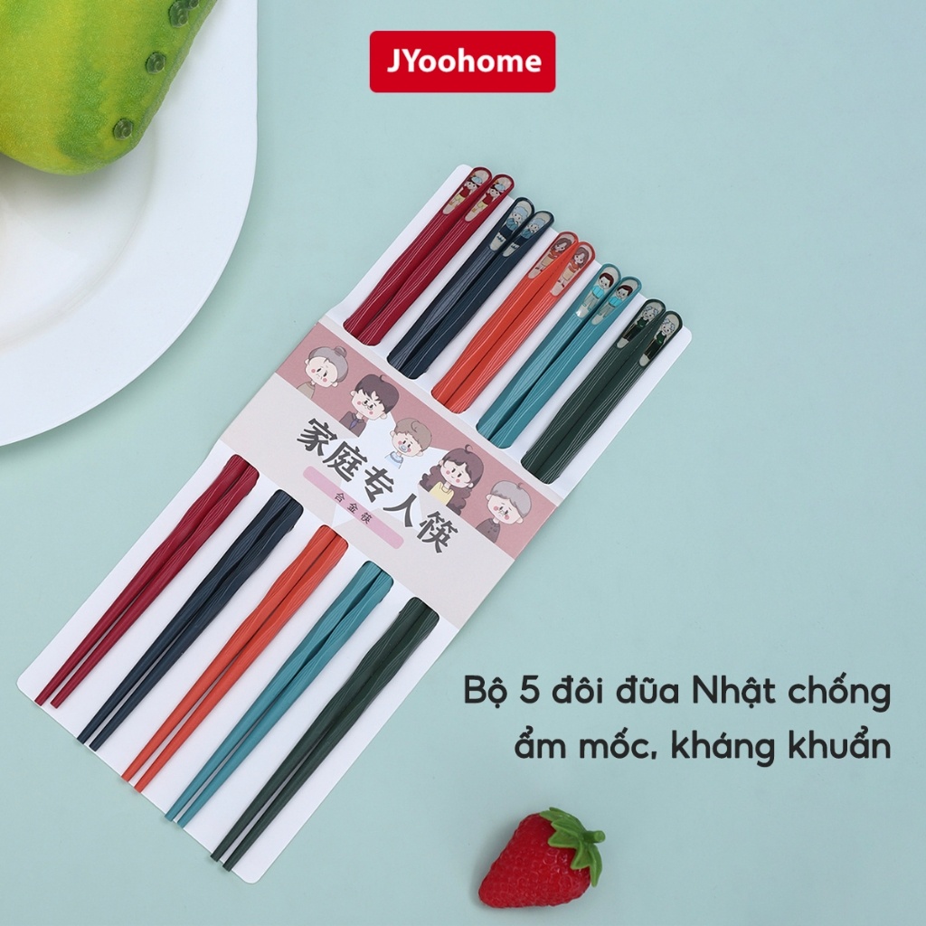 Set 5 Đôi Đũa Màu Sắc Phong Cách Nhật Bản (5 Màu)