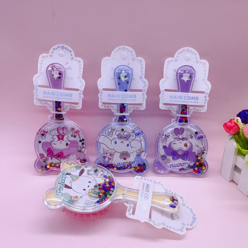 Lược Đệm Khí Gỡ Tóc Rối Hình GẤU Cute Mix Sequin NO.8910 [GIAO TRỘN MẪU - HÌNH GẤU]