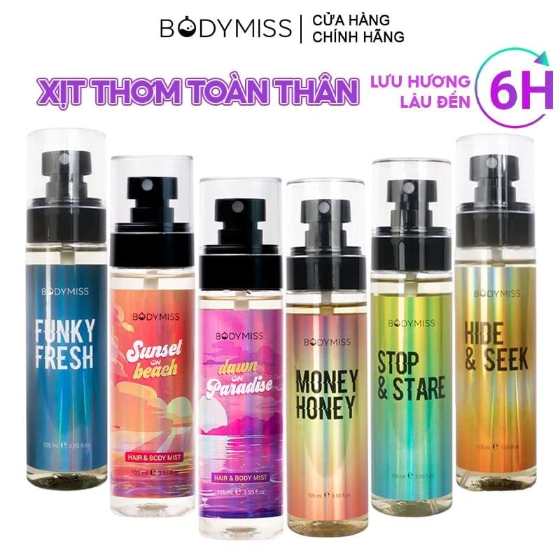 Xịt Thơm BODYMIST 105ml Cho Cả Tóc Và Body(BODYMISS) - LOVE WINS BT10012