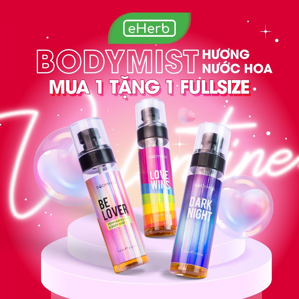 Xịt Thơm BODYMIST 105ml Cho Cả Tóc Và Body(BODYMISS) - LOVE WINS BT10012