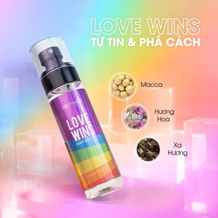 Xịt Thơm BODYMIST 105ml Cho Cả Tóc Và Body(BODYMISS) - LOVE WINS BT10012