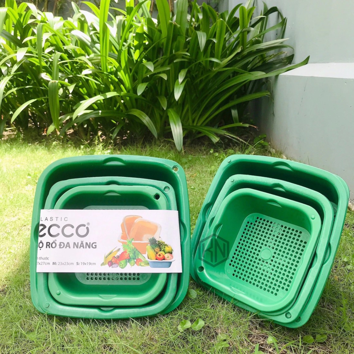 Set 3 Bộ Rổ Chậu Nhựa To Nhỏ Nhà Bếp ECCO(3 RỔ + 3 CHẬU)